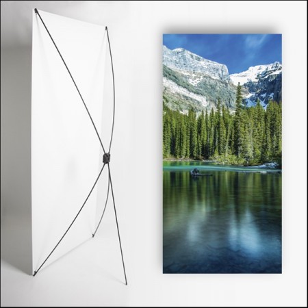 Kakemono Canada lac  - 180 x 80 cm sur Toile M1 avec structure  X- Banner