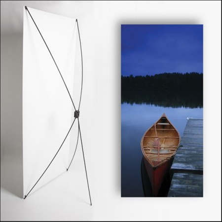 Kakemono Canada Canoë - 180 x 80 cm sur Toile M1 avec structure X- Banner