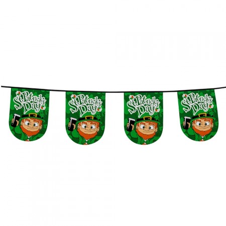 Guirlande St Patrick fanions arrondis 25 x 38 cm - PVC Long. 6m