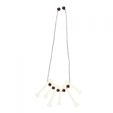 Collier os - polyethylene, coton et bois - diam 30 cm