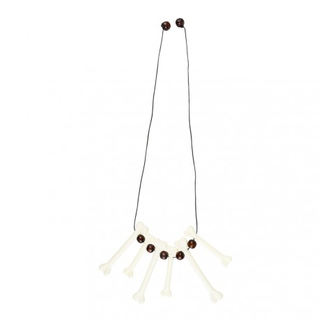 Collier os - polyethylene, coton et bois - diam 30 cm