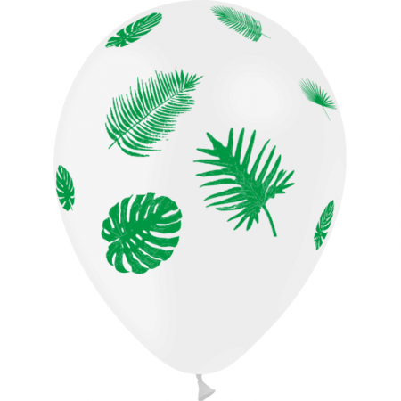 Ballon motif feuilles tropicales x8 - Diam. 29cm