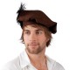 Beret medieval avec plume - polyester