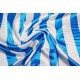 Tissu satin rayé bleu et blanc - polyester -  larg 150 cm