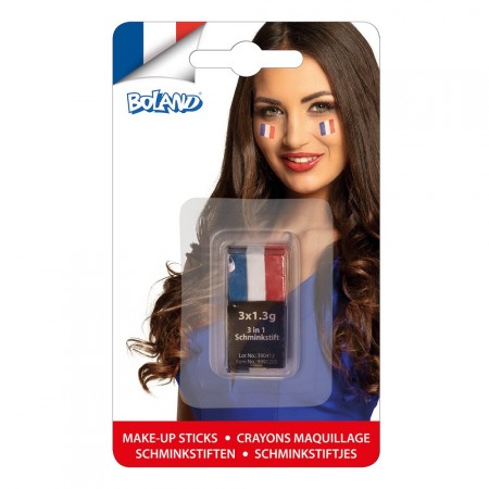 Bâton de maquillage bleu blanc rouge