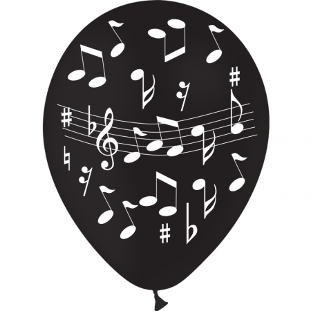 Ballons noirs musique x 8 - Diam. 29cm