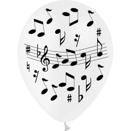 Pochette de 8 ballons motifs "musique " - Diam. 29cm