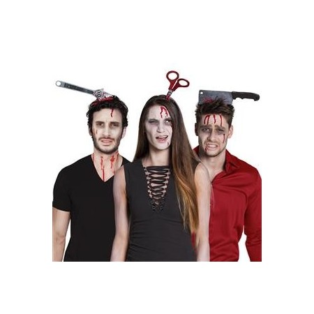 Serre-tête outil sanglant halloween - PVC - taille adulte - modèles assortis