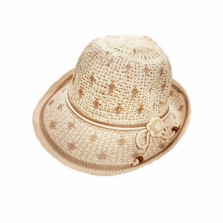 Chapeau femme en toile - Haut. 14cm Diam. 30cm