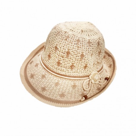 Chapeau femme - toile - diam 30 haut 14 cm