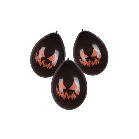 Sachet de 6 ballons halloween - noir/orange/violet - diam.30 cm