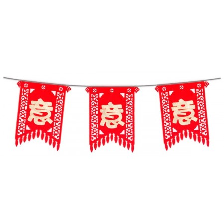Guirlande de 8 symboles chinois de 19 x 23 cm - feutrine - long: 310 cm