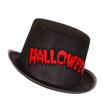 Chapeau haut de forme Halloween - feutrine - taille adulte - haut 14 cm diam 30