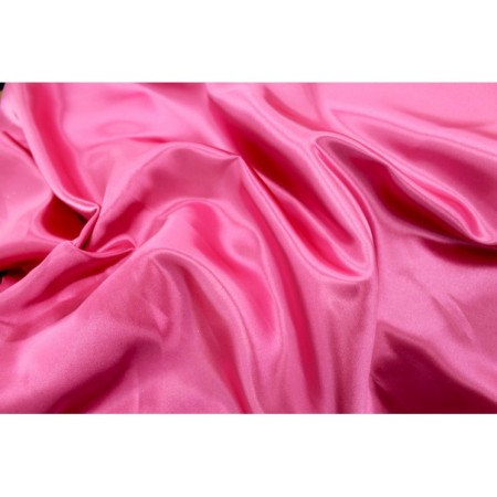 Tissu satin rose - Larg. 150cm  (vendu au mètre)