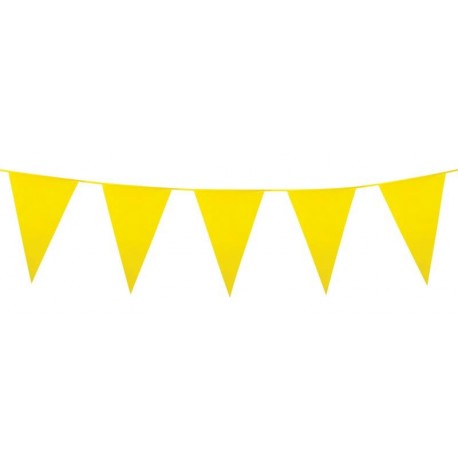 Guirlande de fanions jaune- 3 m  Fanion de 14 x 10 cm