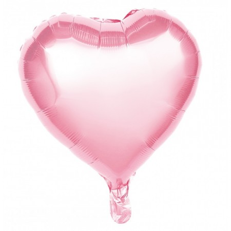 Ballon coeur rose métallisé - 45cm