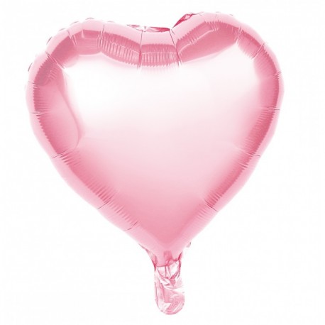 Ballon coeur rose métallisé 45 cm