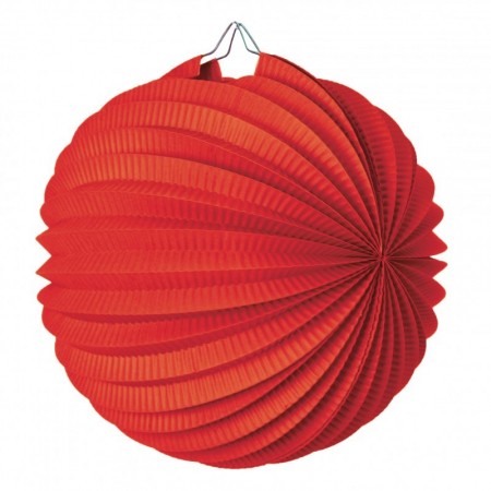 Lampion rond rouge papier - Diam. 20cm