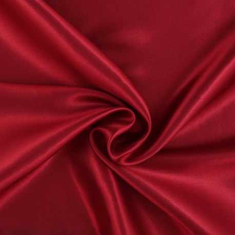 Tissu satin bordeaux  larg 150 cm le ml