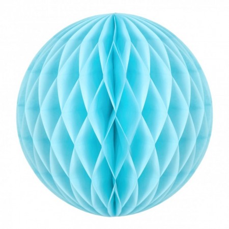 Boule papier bleu dragée 30 cm