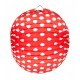 Lampion boule rouge à pois blanc 30 cm