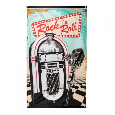 Drapeau Rock 'n Roll - tissu - 150 x 90cm