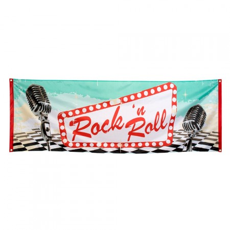 Bannière Rock 'n Roll - polyester / 74 x 220 cm