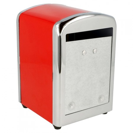 Distributeur serviettes inox rouge 10,5 x 9,7 x 14 cm