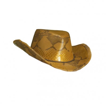 Chapeau aspect peau de serpent - polyester - taille adulte - haut 12 cm diam 36