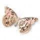 Papillon en bois couleur taupe et rose sur pince 18 cm
