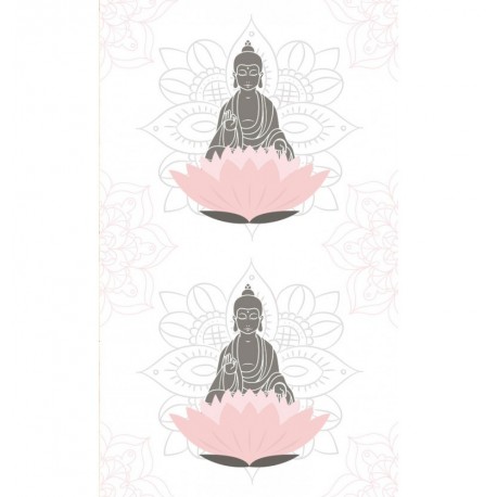 Chemin de table intissé motif Bouddha 30 cm x 5 m