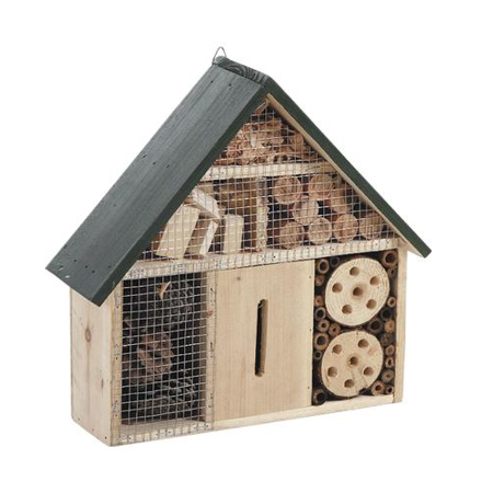 Hôtel à insectes en bois (2 modèles assortis) 29,5 x 9 x 28 cm