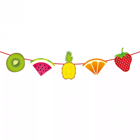 Guirlande fruits - carton - différents fruits Long.6 m
