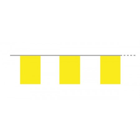 Guirlande de 10 fanions jaunes  21  x 30 cm - papier - Long.420cm