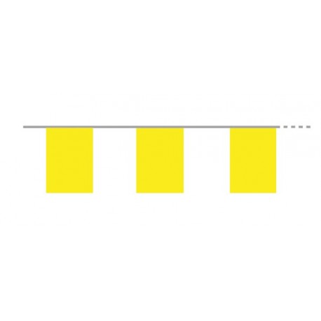 Guirlande de 10 fanions jaunes  21  x 30 cm - papier - Long.420cm