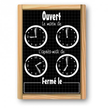 Panneau horaires d'ouverture Restaurant - pvc - 16x24 cm