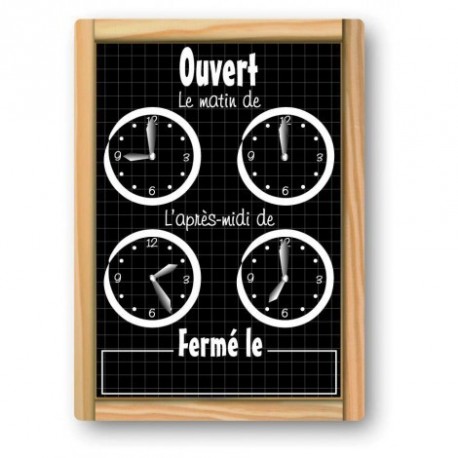 Panneau horaires d'ouverture Restaurant - pvc - 16x24 cm