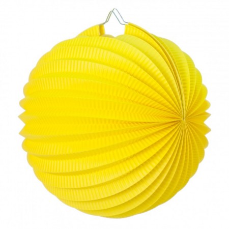 Lampion rond jaune en papier 30 cm