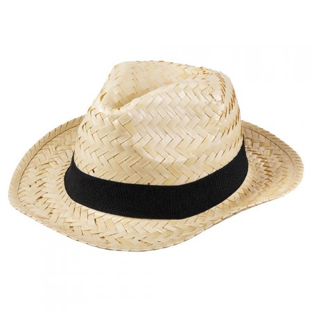 Chapeau de paille d'été avec ruban noir
