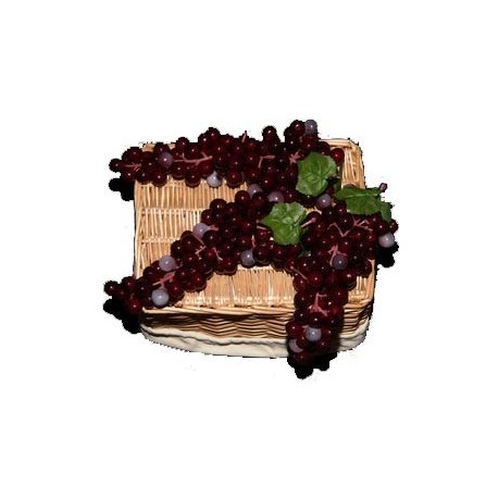 Grappes de raisin noir x 3 - pvc - 18cm