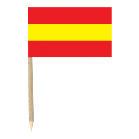 Drapeaux mini Espagne x50 papier - 3.5 x 2.5cm (pic en bois de 6.5cm)