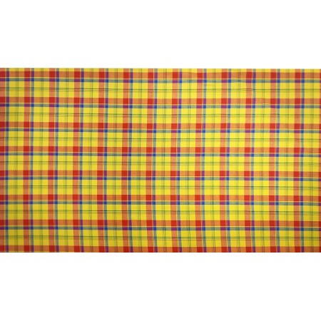 Tissu Madras jaune - Larg. 140cm - coton  (vendu au mètre)