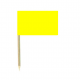 Drapeaux mini couleur jaune x 50 - papier-3.5 x 2.5 cm (pic en bois de 6.5 )