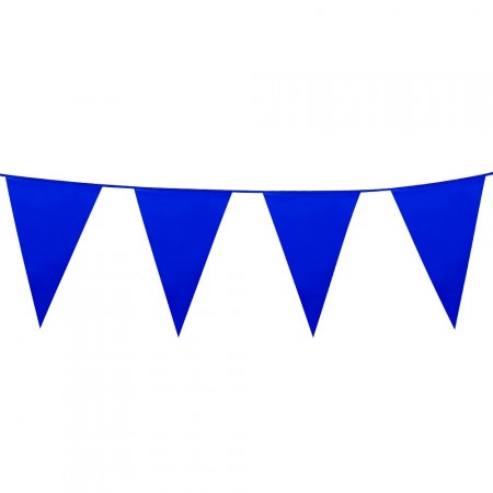 Guirlande de mini fanions bleu 14 x 10,5 cm - PVC / 3 m