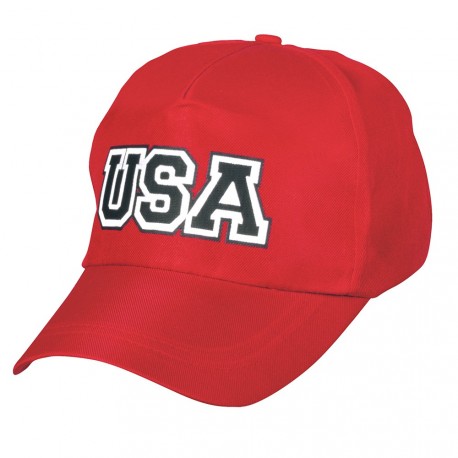 Casquette réglable USA rouge / Taille adulte