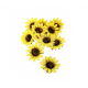 Sachet de 12 tournesols - polyester - 1,5 cm x 8 cm