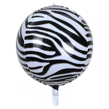 Ballon aluminium géant motif zèbre - Diam. 55 cm