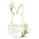 Lapin Joyeuses Paques en bois 36 x 20cm