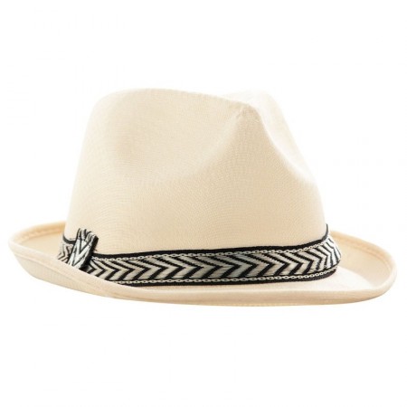 Chapeau Funky beige - Polyester / Taille Adulte - haut 13 cm diam 29 cm