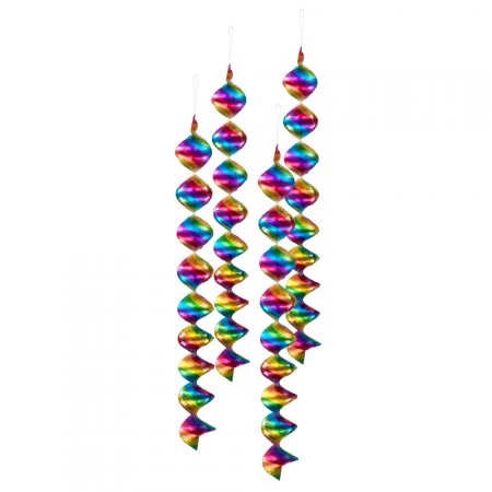 Set de 4 spirales multicolores 60 cm